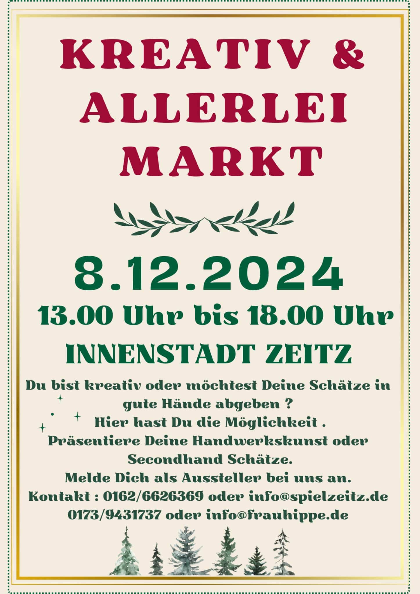 Weihnachtlicher Kreativ- & Allerleimarkt in Zeitz – Kunst, Secondhand und mehr