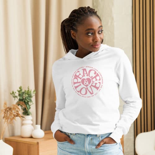 Peace and Love Hooded Long Sleeve